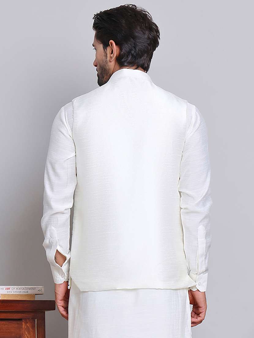 men mandarin neck sleeveless nehru jacket - 21679982 - Standard Image - 2