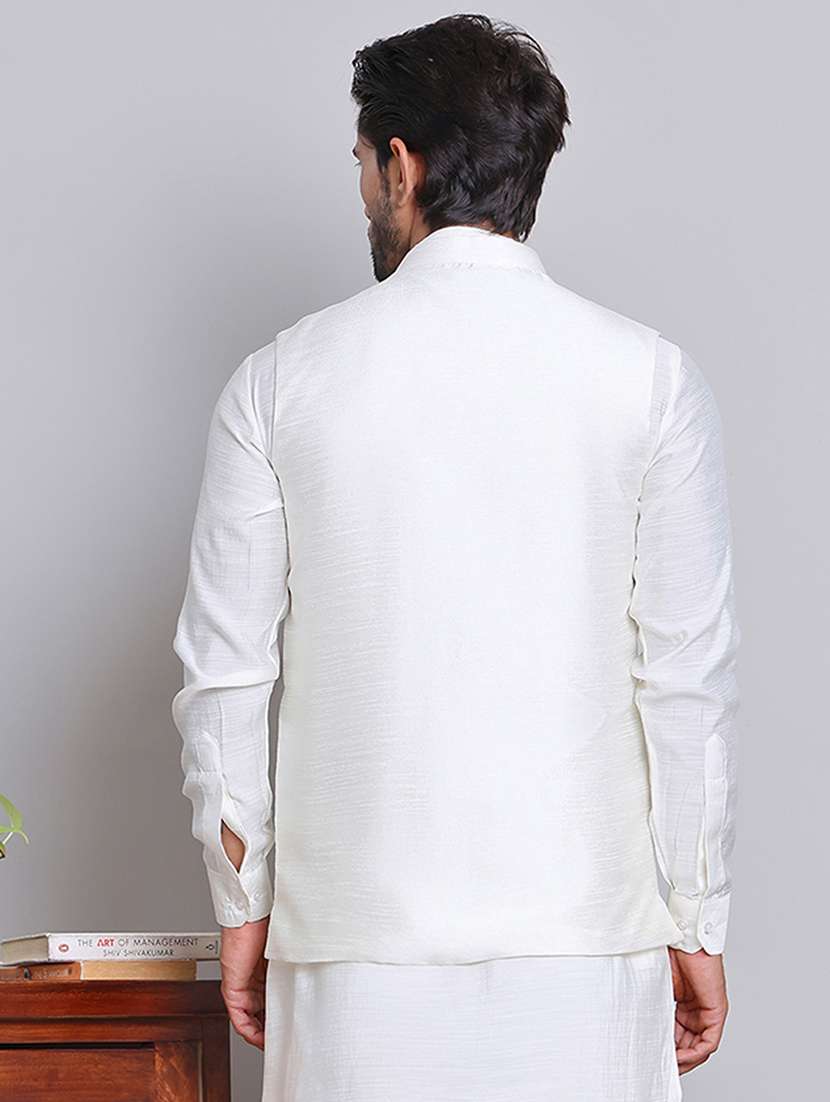 men mandarin neck sleeveless nehru jacket - 21679983 - Standard Image - 2