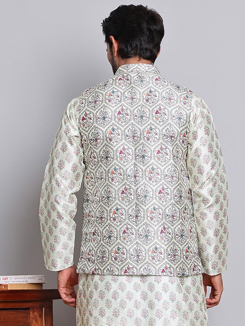 men mandarin neck sleeveless nehru jacket - 21679988 - Standard Image - 2