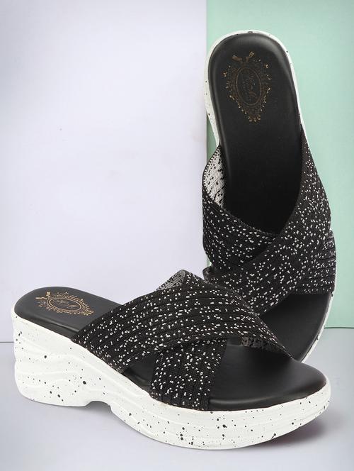 women black slip on wedges - 21679990 -  Standard Image - 0