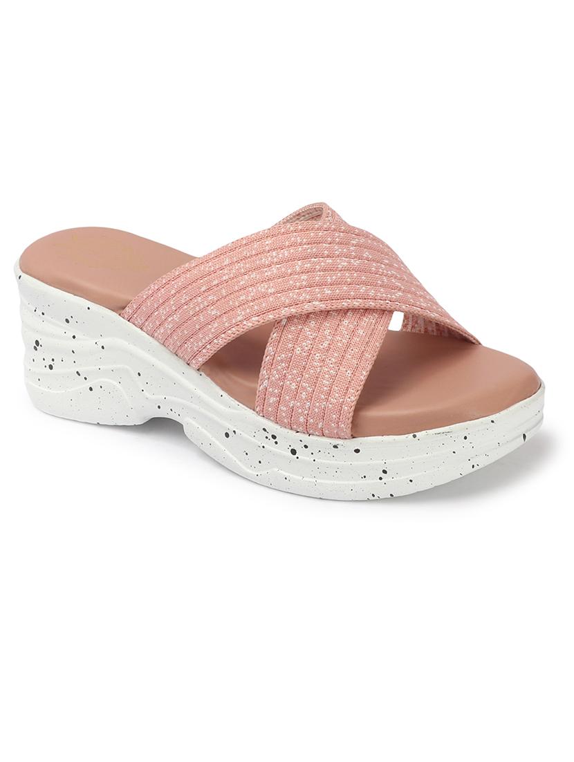 women peach slip on wedges - 21679992 - Standard Image - 2