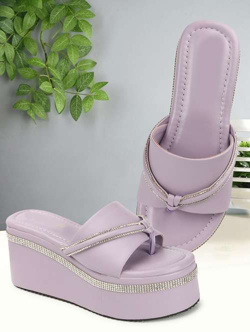 women lavender slip on wedges - 21679995 -  Standard Image - 0