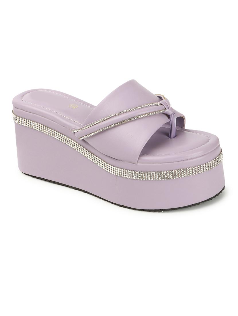 women lavender slip on wedges - 21679995 - Standard Image - 2