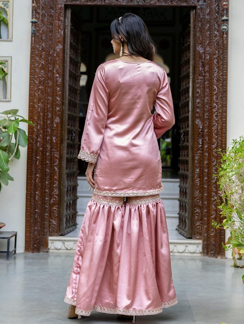 women sequin work kurta sharara set with dupatta - 21680208 - Standard Image - 2