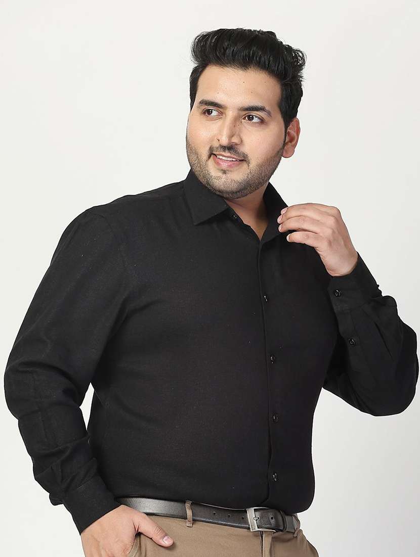 men solid plus size formal shirt - 21680296 - Standard Image - 2