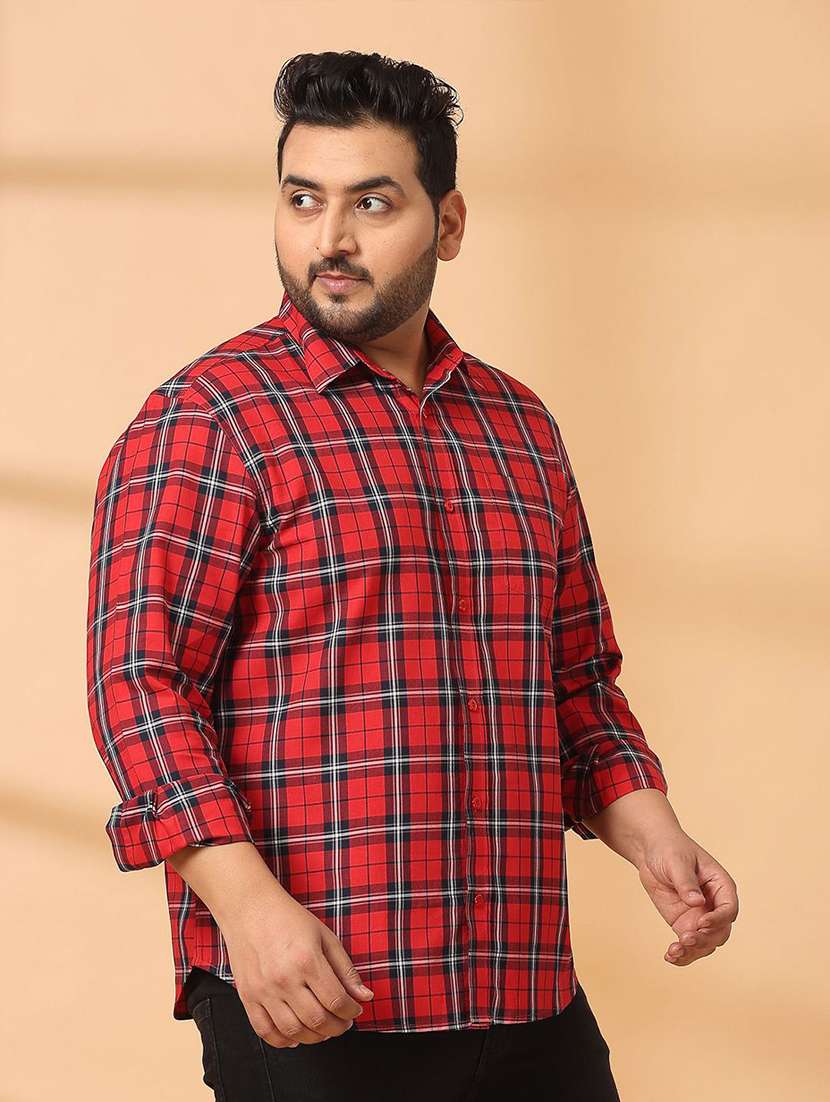 men plus size printed collared short sleeves shirt - 21680304 -  Standard Image - 2
