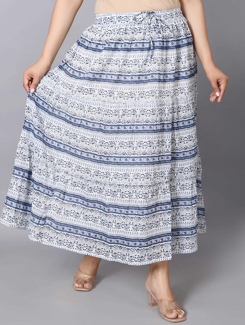 women mid rise printed tiered skirt - 21680319 -  Zoom Image - 0