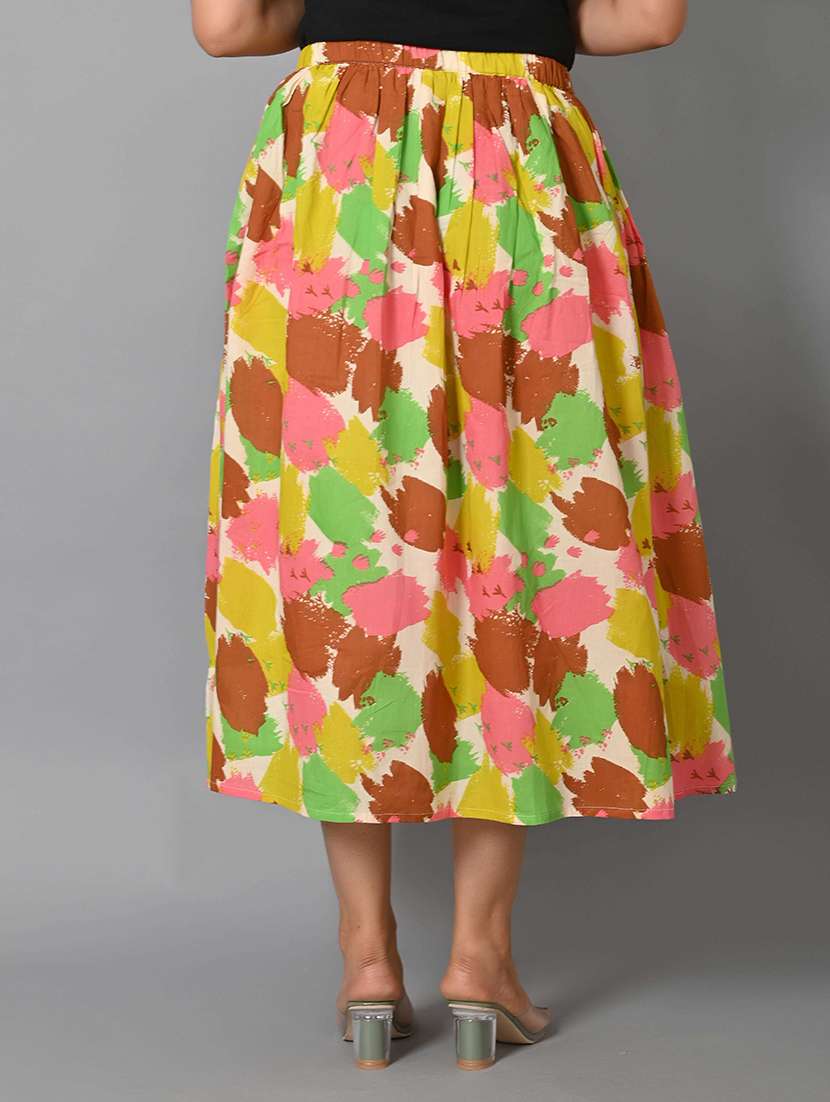women mid rise printed flared skirt - 21680324 -  Standard Image - 2