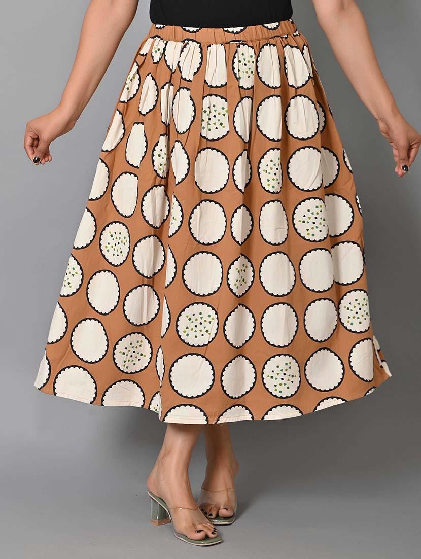 women mid rise printed flared skirt - 21680325 -  Zoom Image - 0