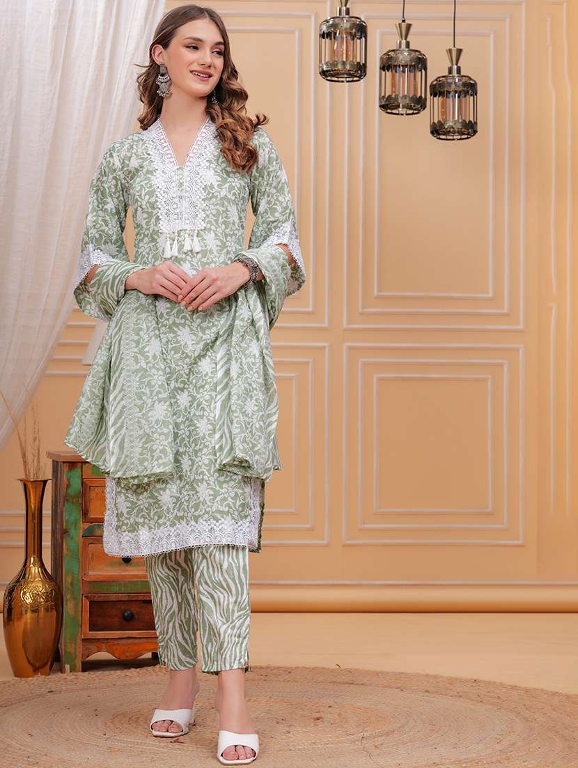women three quarter sleeve suit set - 21680368 -  Standard Image - 2