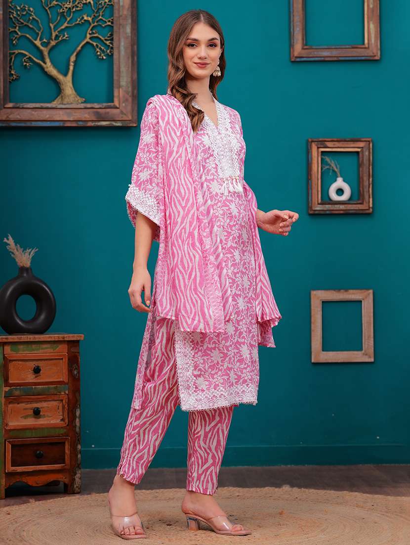 women three quarter sleeve suit set - 21680369 -  Standard Image - 2