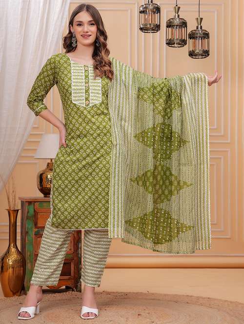 women floral kurta pant set with dupatta - 21680435 - Standard Image - 0