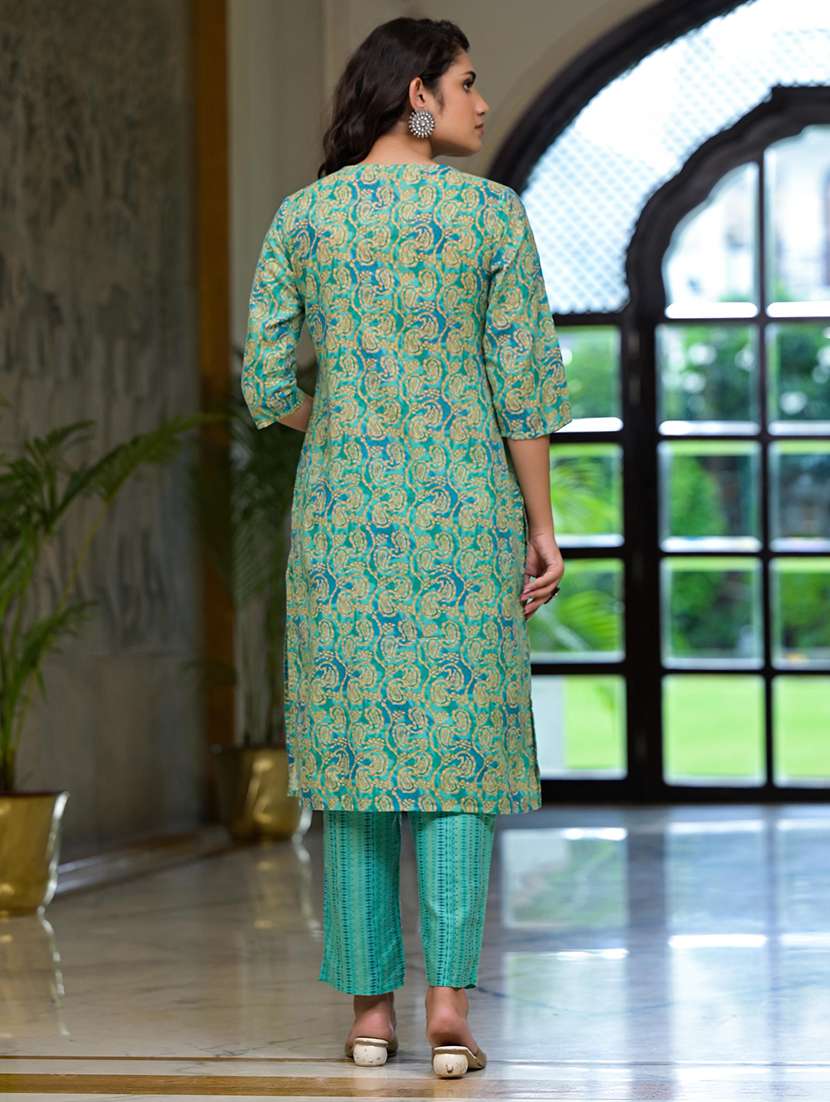 women paisley printed kurta salwar set with dupatta - 21680544 -  Standard Image - 2