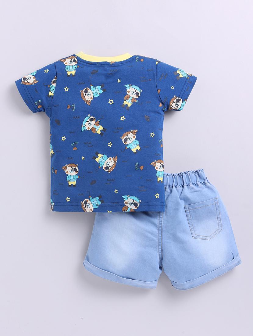 kids printed cotton shorts twin set - 21680634 - Standard Image - 2