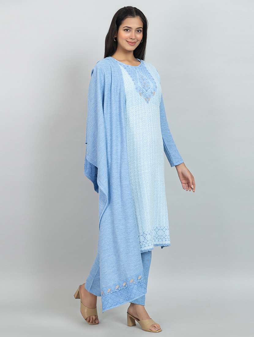 women self design long sleeve suit set - 21680903 -  Standard Image - 2