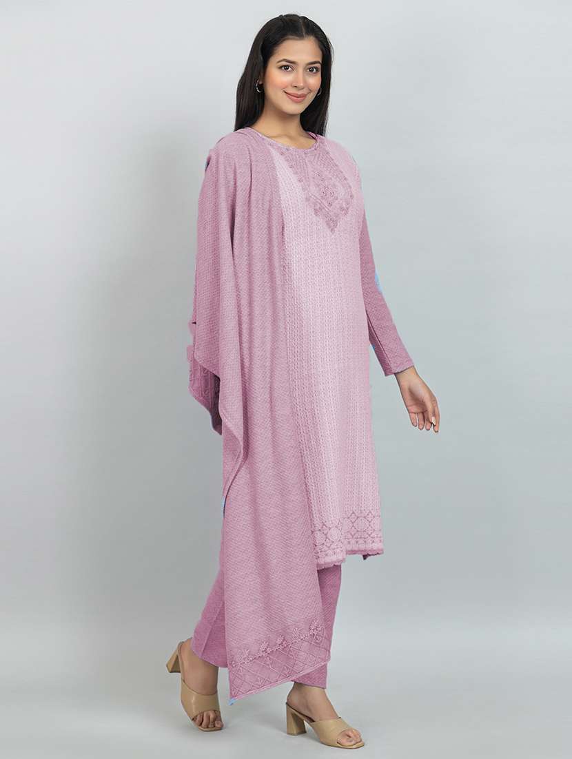Women Self Design Long Sleeve Suit Set - 21680904 -  Standard Image - 2