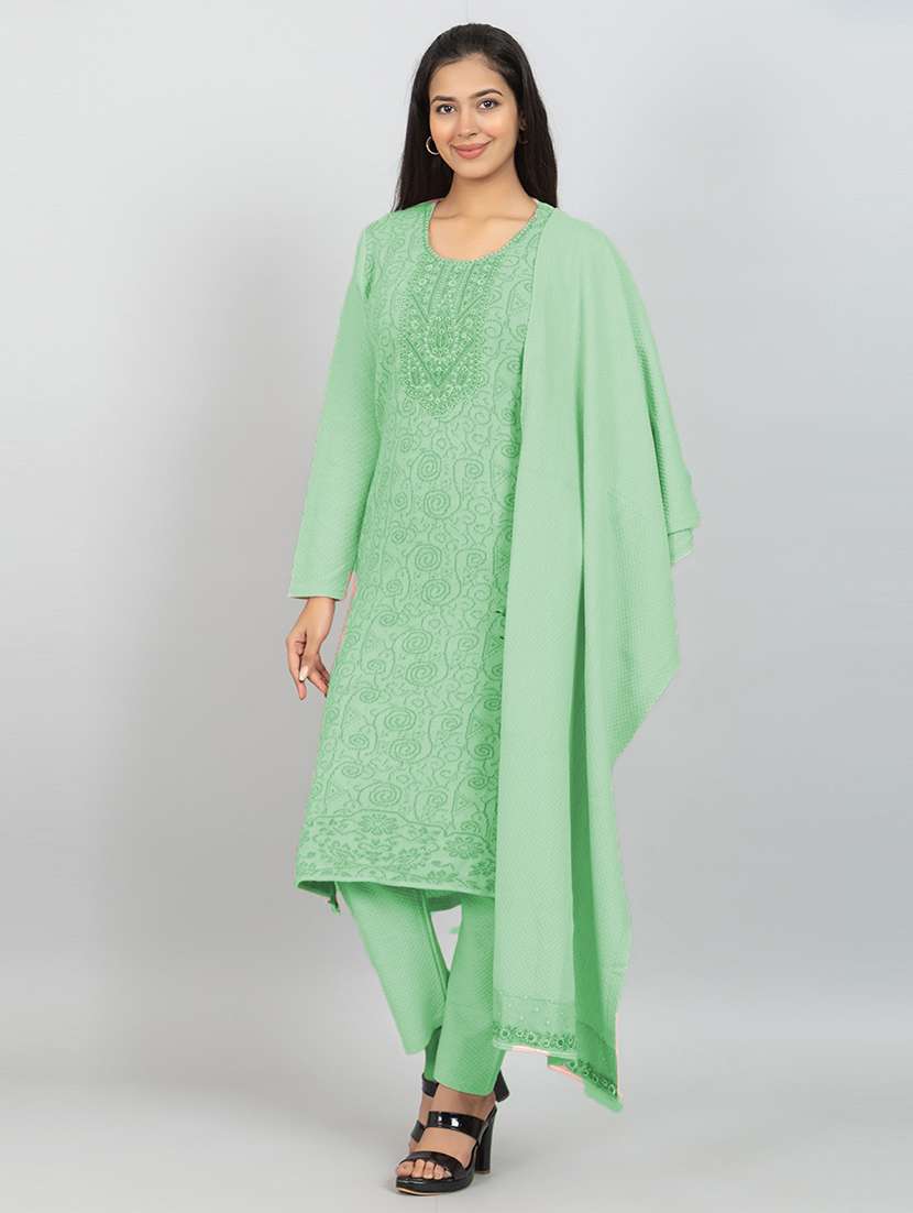 women self design long sleeve woollen suit set - 21680918 -  Standard Image - 2