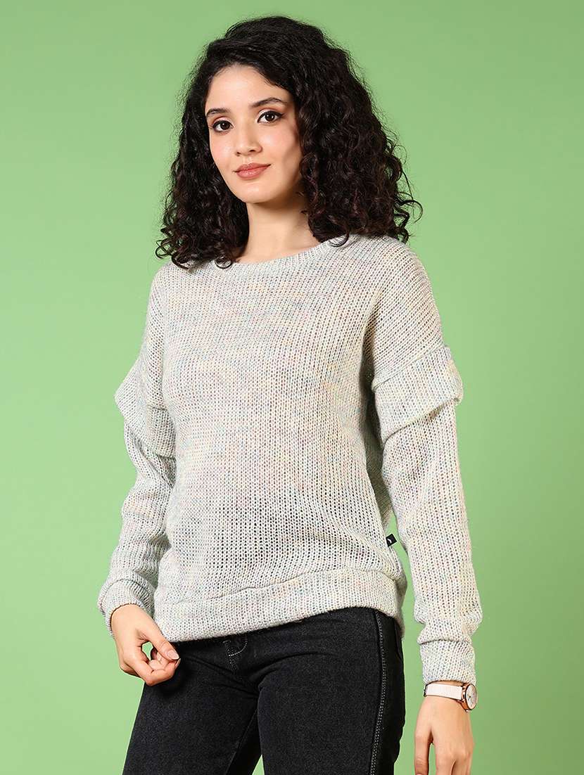 women solid long sleeve pullover - 21681098 -  Standard Image - 2
