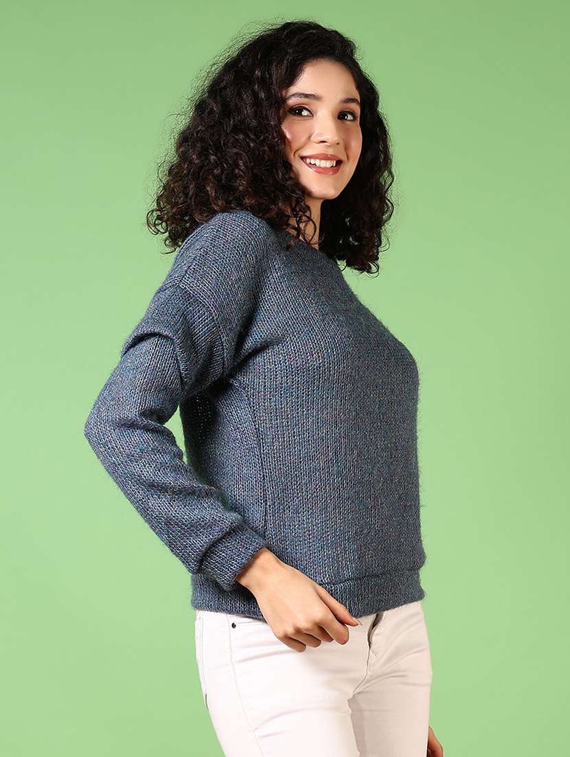 women solid long sleeve pullover - 21681099 -  Standard Image - 2