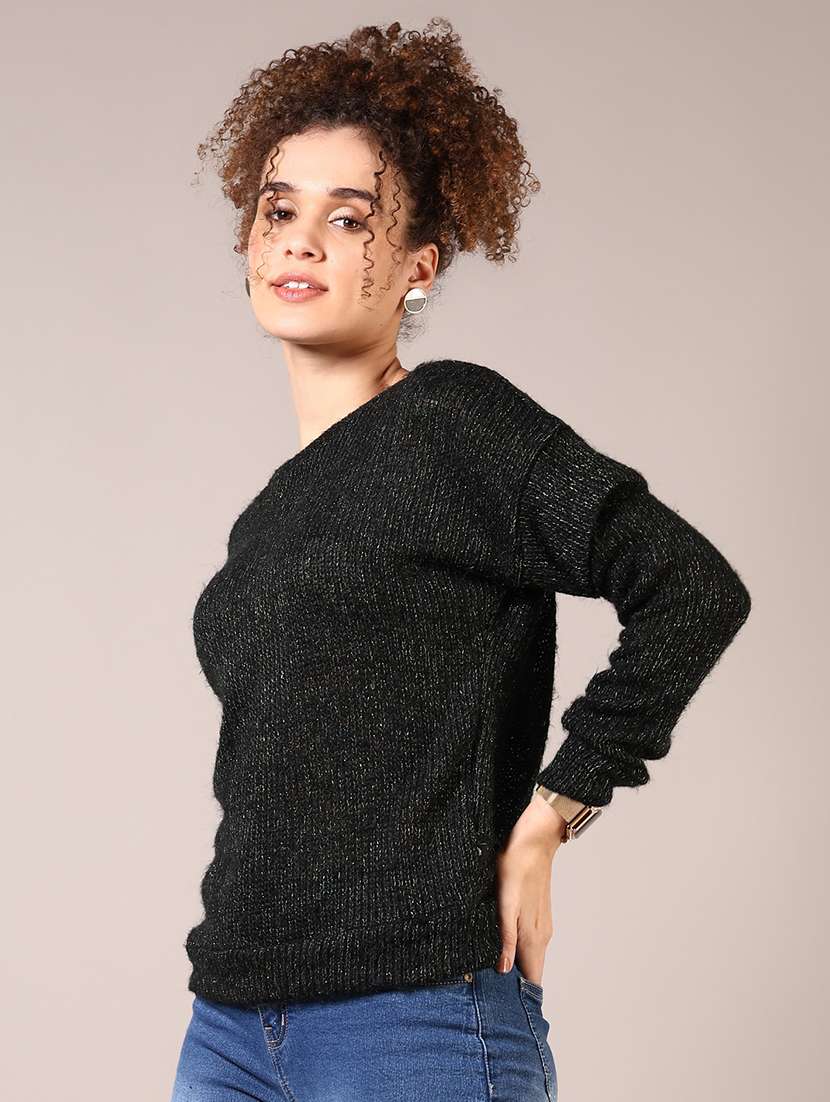 women solid long sleeve pullover - 21681101 -  Standard Image - 2