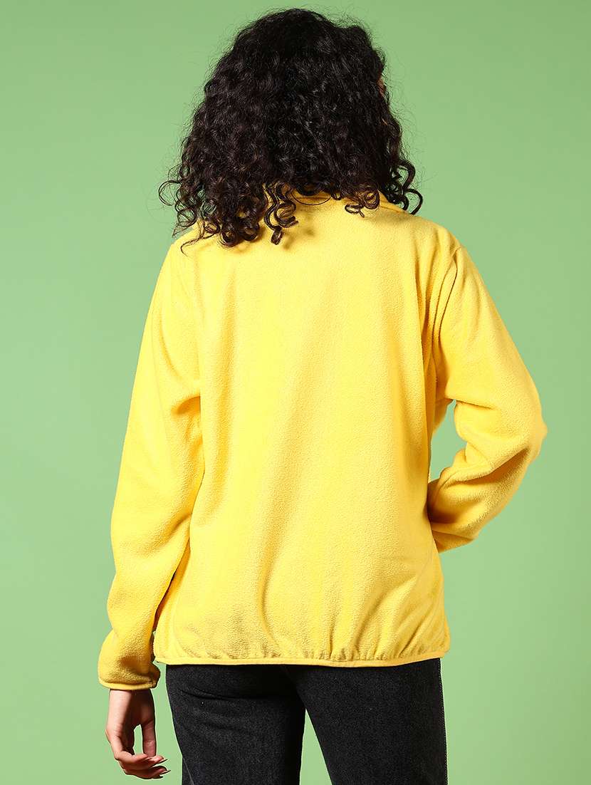 Women Yellow Solid Long Sleeve Regular Jacket - 21681155 -  Standard Image - 2