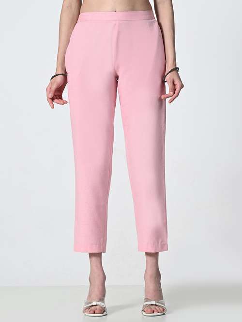 women solid cigarette trouser