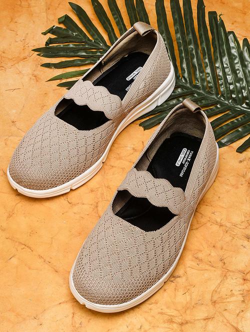 women beige slip on casual shoes - 21681550 -  Standard Image - 0