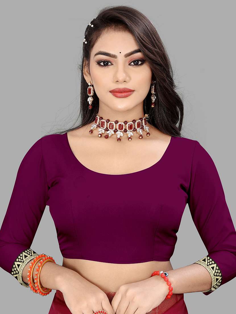 women solid lace work saree with blouse - 21681923 - Standard Image - 2