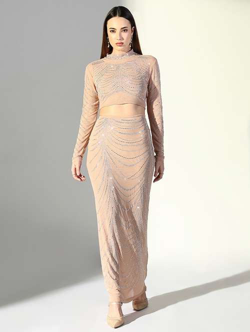 women embellished top and skirt co-ord set - 21681999 -  Standard Image - 0