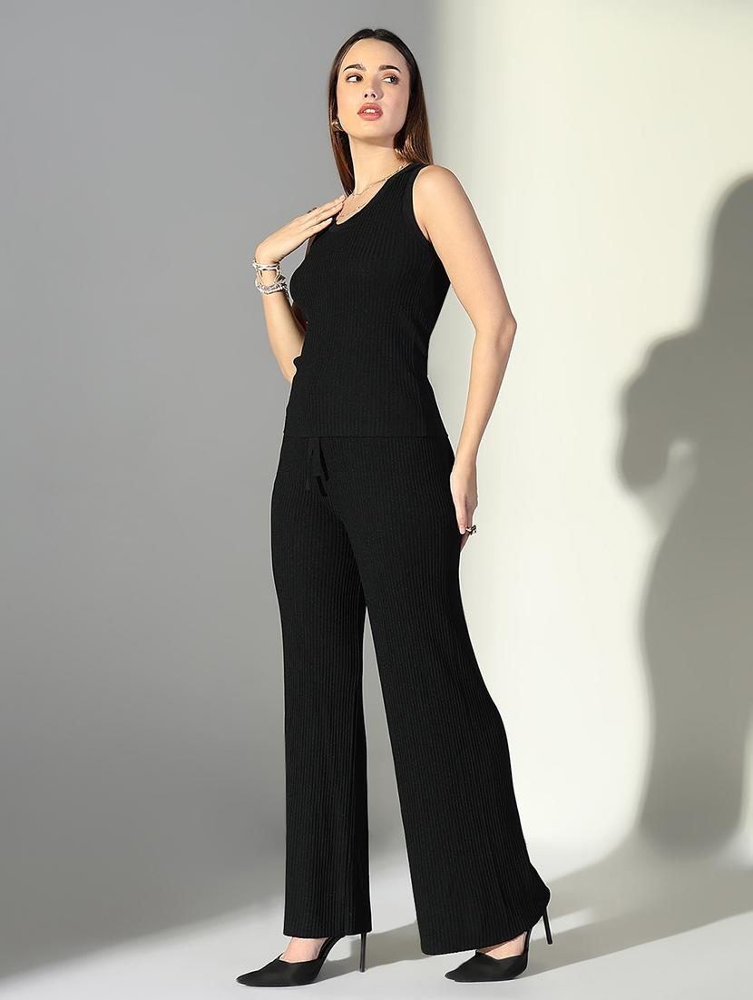women solid top and trouser co-ord set - 21682010 - Standard Image - 2