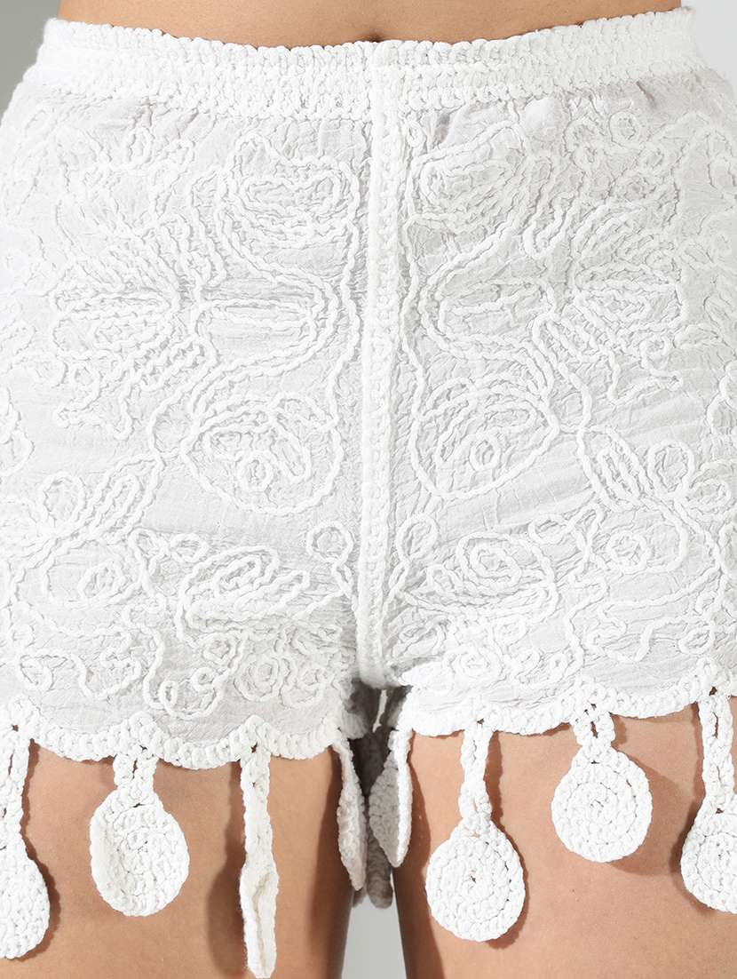 women embroidered top and shorts co-ord set - 21682018 -  Standard Image - 7