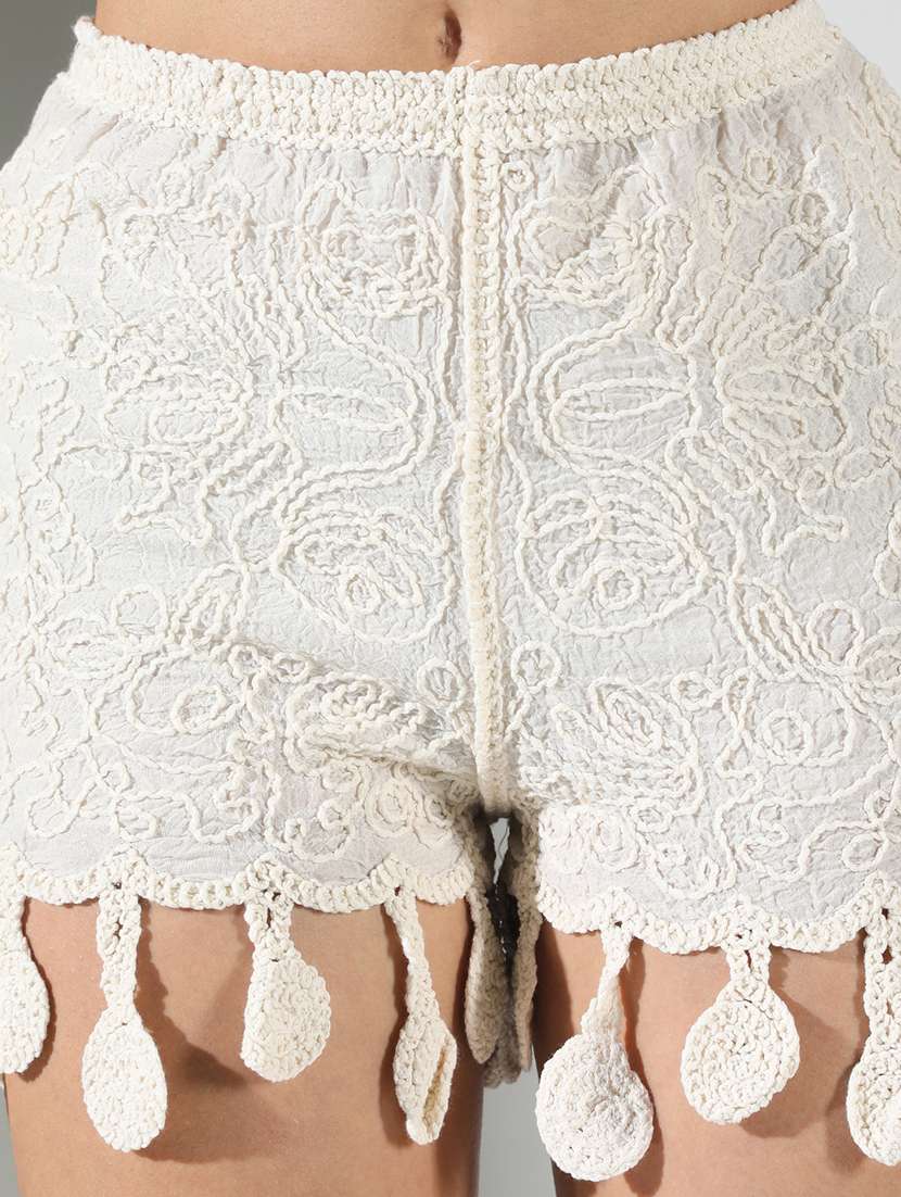 women embroidered top and shorts co-ord set - 21682019 -  Standard Image - 7