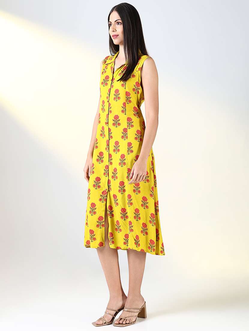 women printed sleeveless a-line dress - 21682035 -  Standard Image - 2