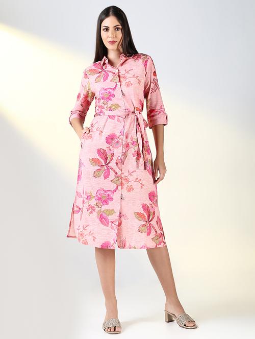 women printed collared shirt dress - 21682037 -  Standard Image - 0