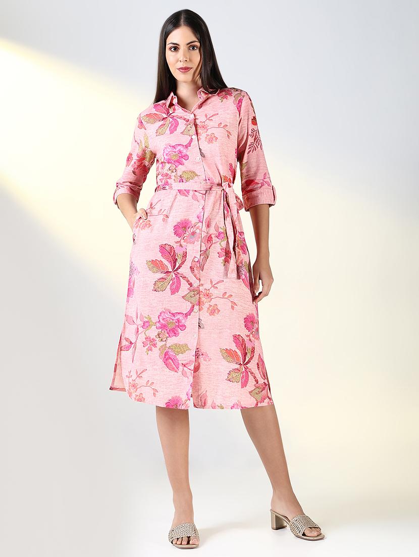 women printed collared shirt dress - 21682037 -  Zoom Image - 0
