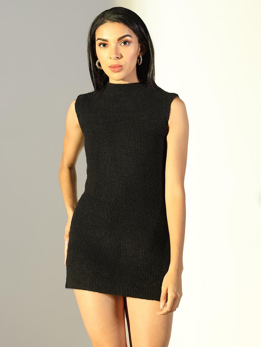 women solid winter wear dress with pullover - 21682041 -  Zoom Image - 0