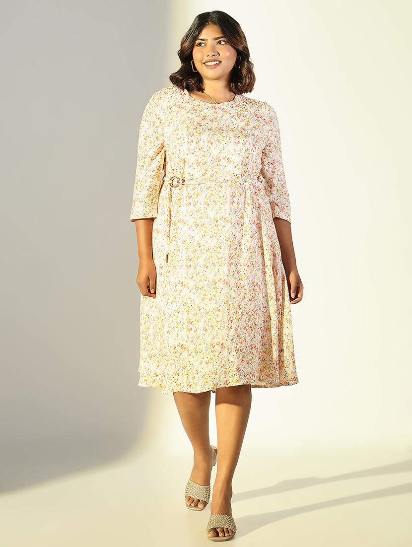 women floral printed fit & flare dress - 21682083 - Standard Image - 2