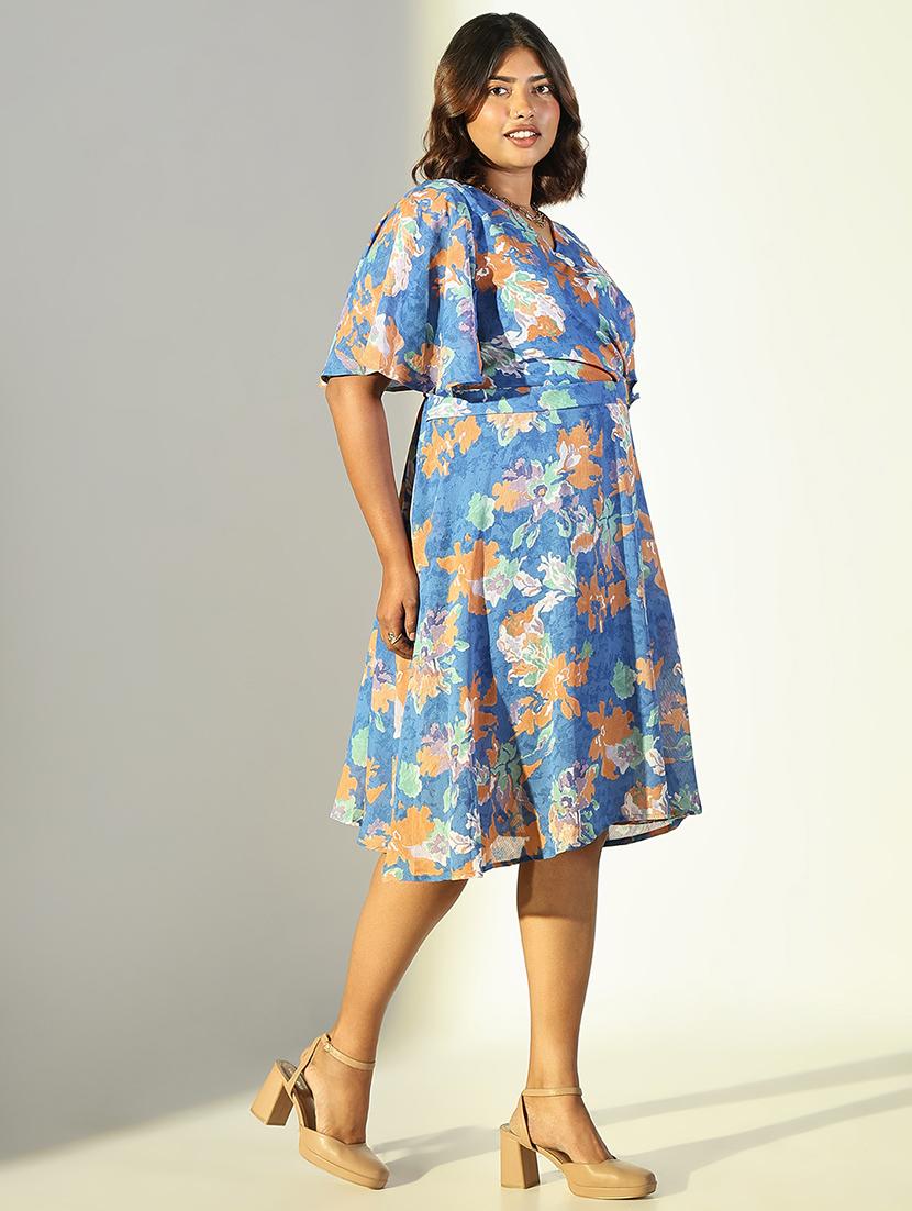 women floral printed fit & flare dress - 21682100 - Standard Image - 2
