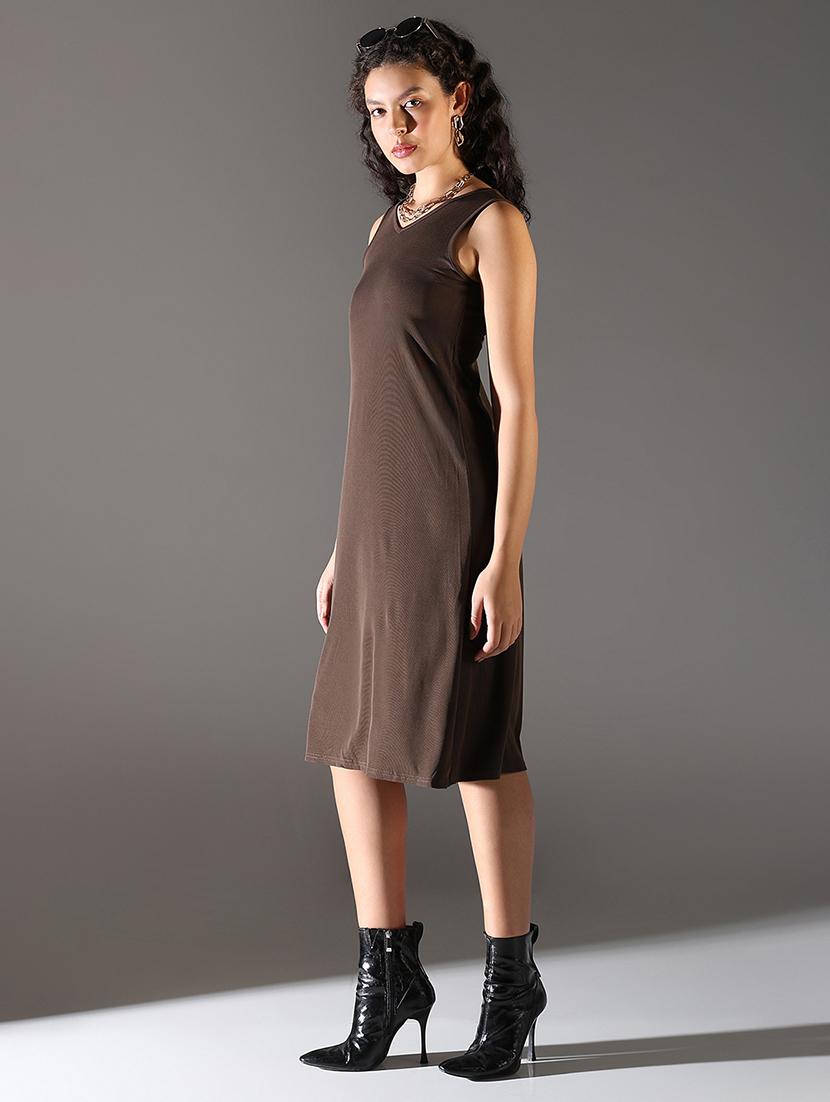 women solid sleeveless a-line dress - 21682121 - Standard Image - 2