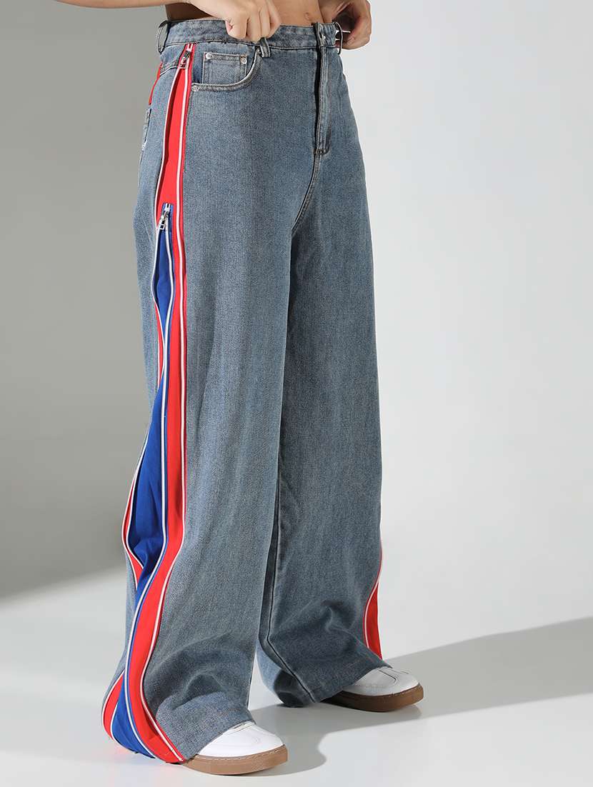 women light blue denim wide leg jean - 21682126 -  Standard Image - 2