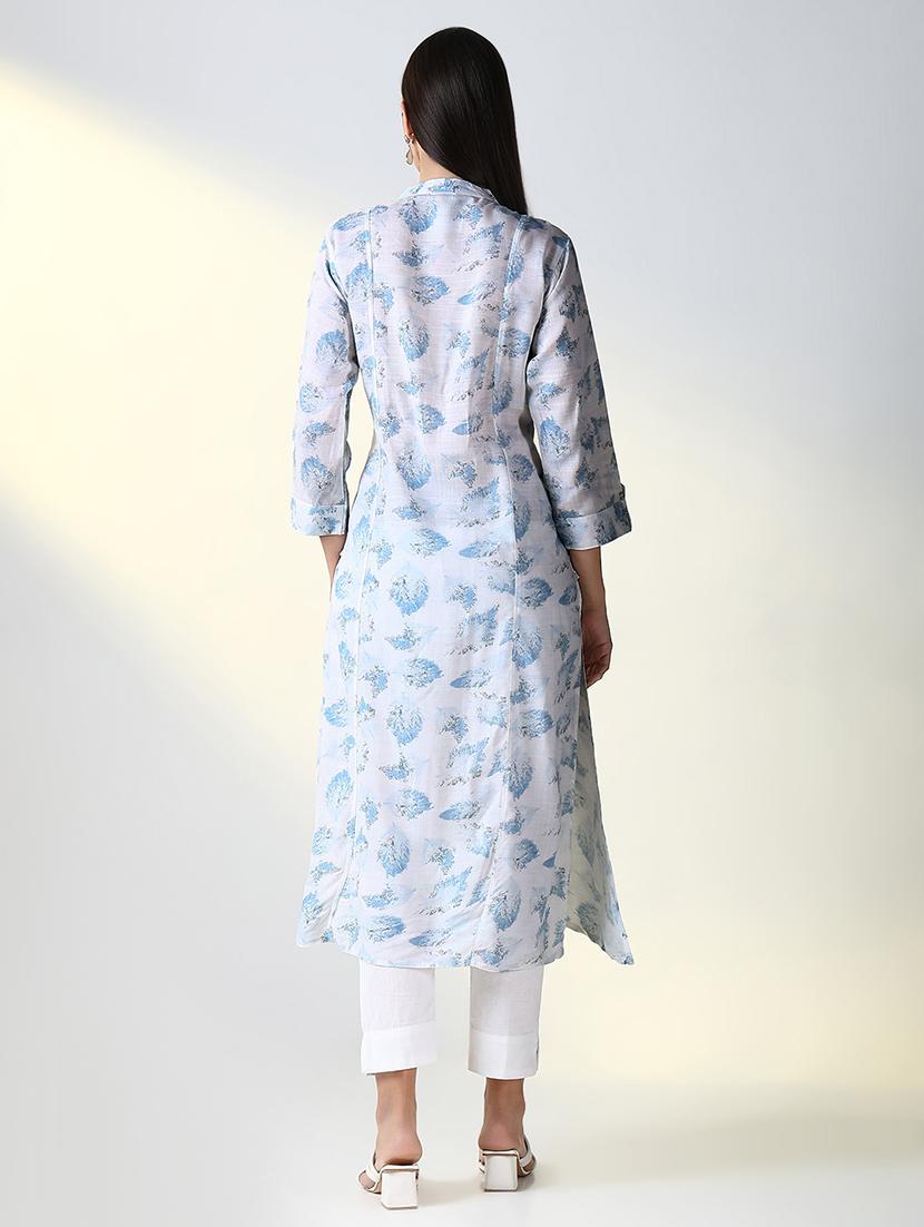 women printed three quarter sleeve straight kurta - 21682146 - Standard Image - 2