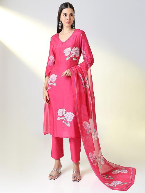 women floral printed kurta pant set with dupatta - 21682176 - Standard Image - 0