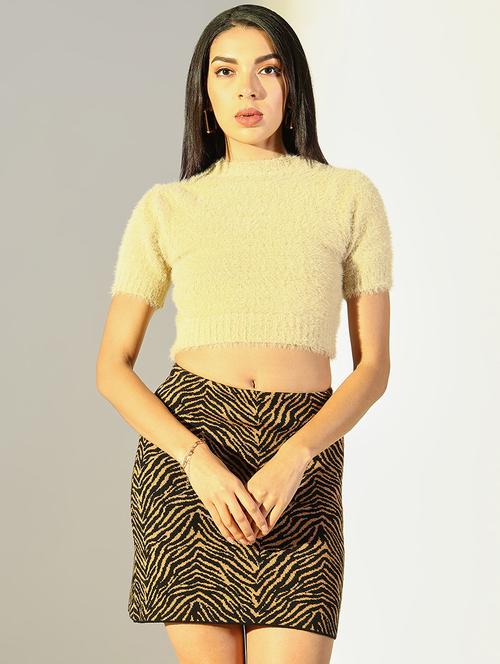 women solid short sleeves crop top - 21682226 -  Standard Image - 0