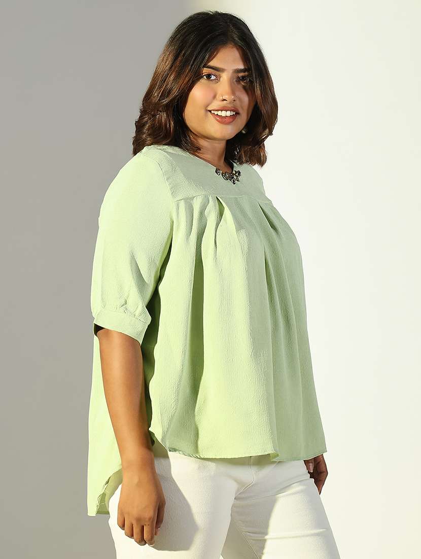 women plus size solid regular top - 21682281 -  Standard Image - 2