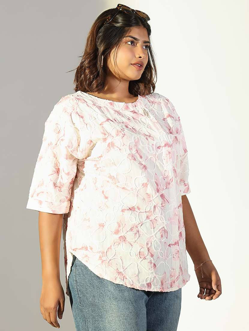 women plus size printed three quarter sleeves top - 21682284 -  Standard Image - 2