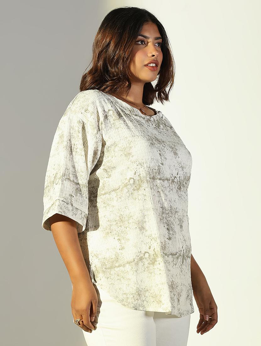 women plus size printed three quarter sleeves top - 21682287 - Standard Image - 2