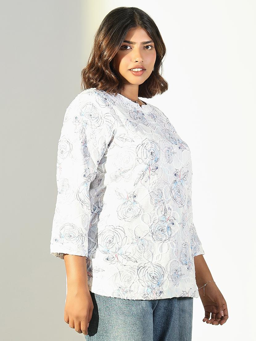 women plus size printed three quarter sleeves top - 21682290 - Standard Image - 2