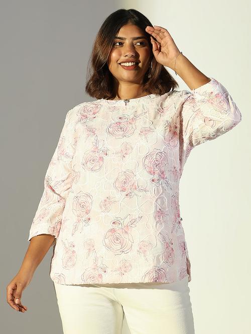 women plus size printed three quarter sleeves top - 21682291 - Standard Image - 0