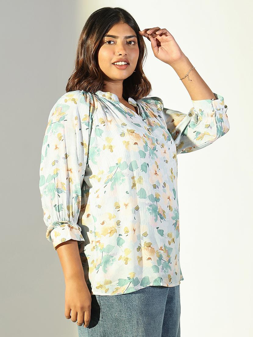 women plus size printed three quarter sleeves top - 21682292 - Standard Image - 2