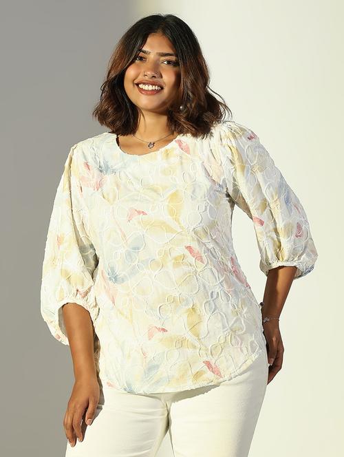 women plus size printed three quarter sleeves top - 21682293 -  Standard Image - 0